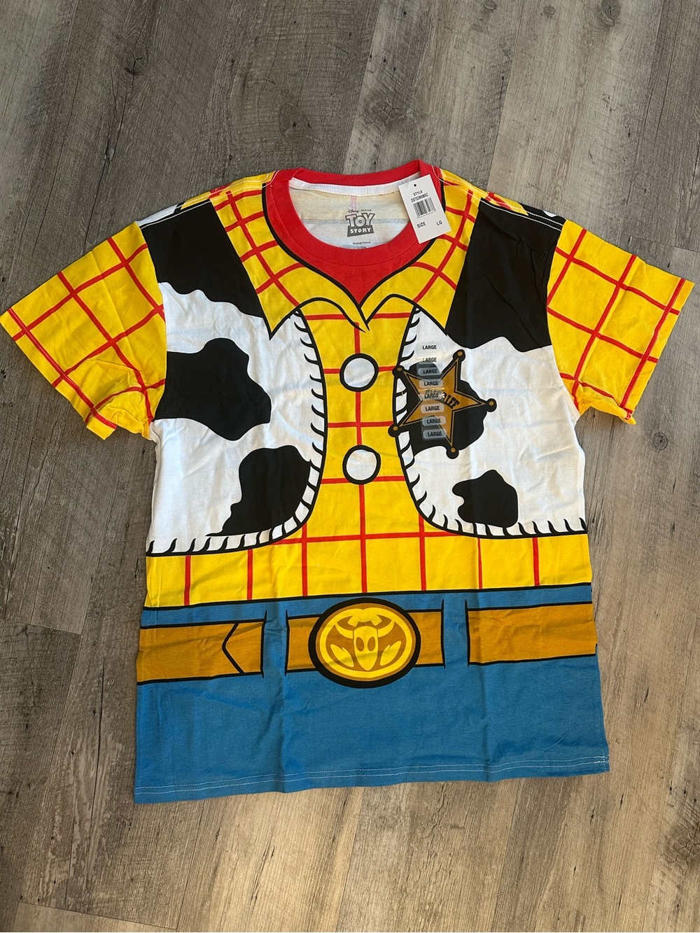 Brand New Disney Pixar Toy Story Woody Costume Tee for Adults - Large